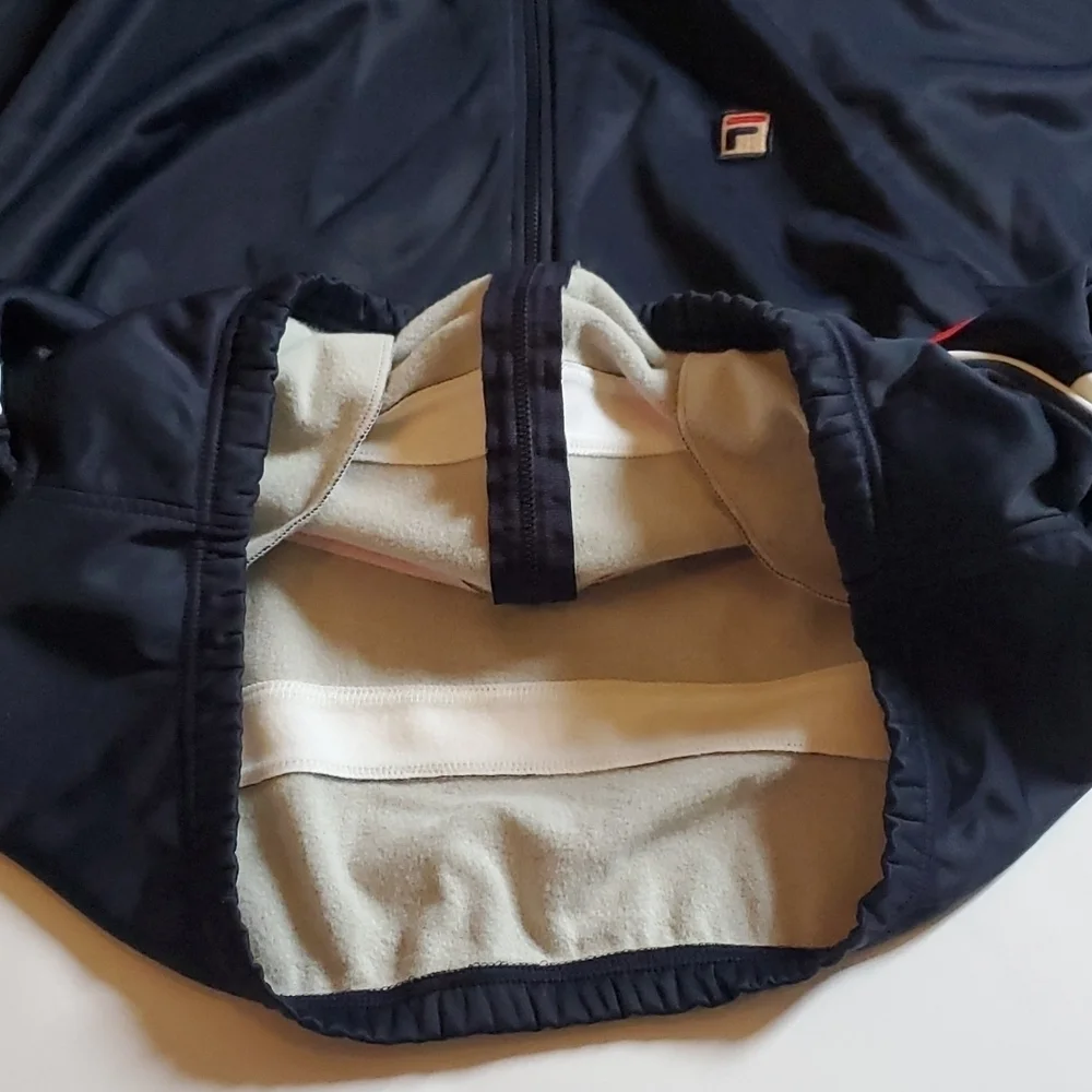 Fila Track Jacket Mens Size 45 Snap Sleeves Vintage Red White Blue Y2K